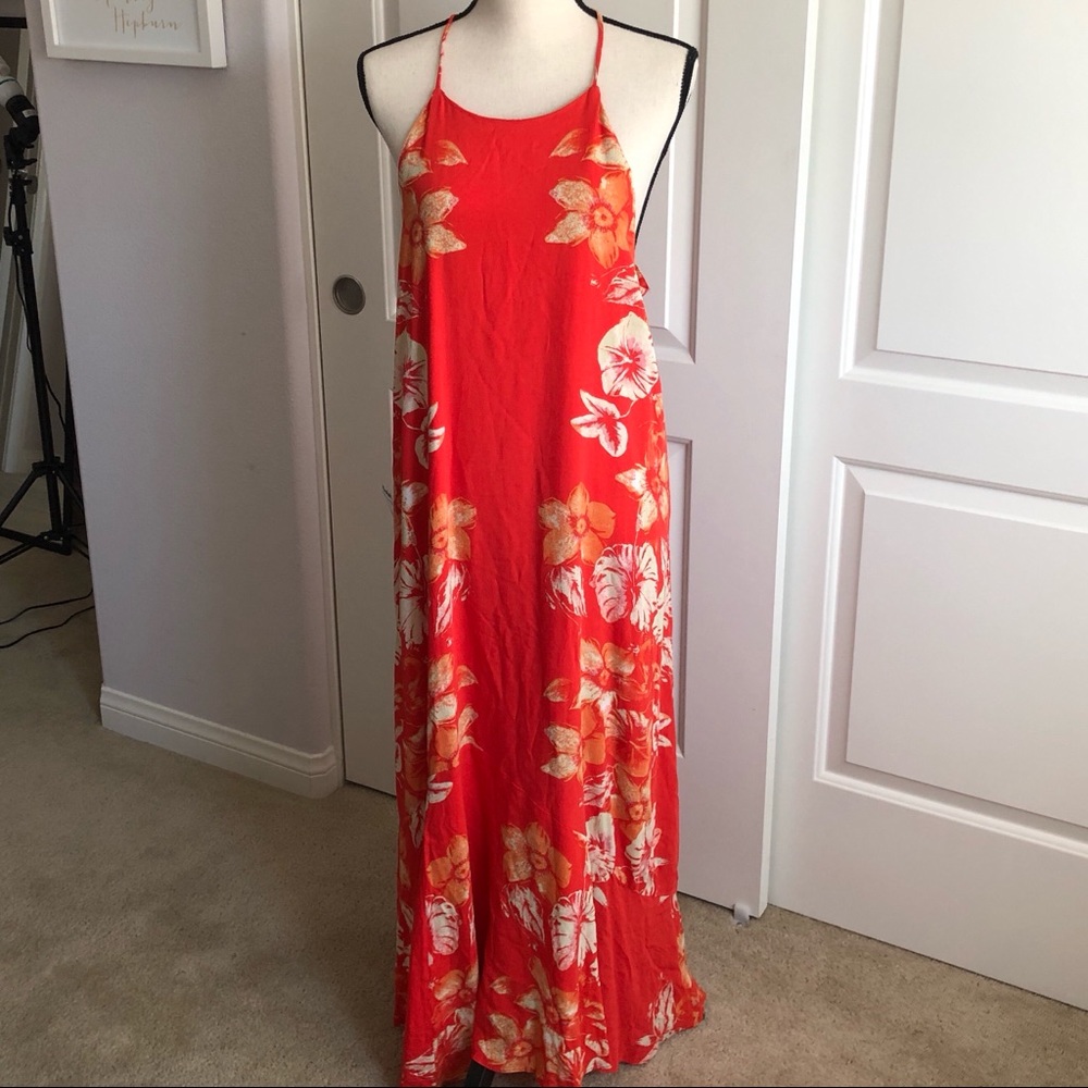 Free People Orange Floral Maxi Dress